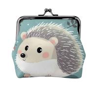 Cute Cartoon Hedgehog Small Coin Purse For Women, Kiss-Lock Wallet Leather Cute Coin Wallet Mini Coin Pouch Change Purse Key Holder