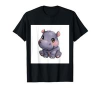 Cute Cartoon Hippo Chibi Style Cute Baby Hippo T-Shirt