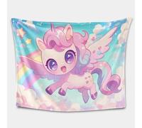 Cute cartoon horse blanket made of super soft wool, suitable for boys, girls, children, teenagers and adults as a gift for the sofa. (01,40 * 55in)