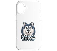 Cute Cartoon Husky: Born For The Cold Case for iPhone 16 Plus