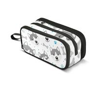 Cute Cartoon Husky Dog Pencil Case Zipper Pouch Large Storage Pencil Bag Classroom Pen Bag Boys Floral Art Kids Stationery Back to School Supply 8.86x3.54x4.33in