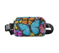 Cute Cartoon Insect Butterfly Fashion Crossbody Bag Waist Packs for Men Women Mini Crossbody Sling Bag with Adjustable Strap for Travel Running Hiking, Cute cartoon insect butterfly, One Size