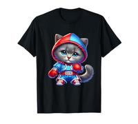 Cute Cartoon Kitten In Boxing Attire T-Shirt