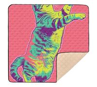 Cute Cartoon Kitten Large Non-Slip Baby Play Mat for Floor 1-Piecing Travel Play Mat for Babies Infants Toddlers, 50'' x 50''