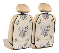 Cute Cartoon Koala Bears Pattern,2 Pack Car Seat Kick Mats Back Seat Protector Durable Back Seat Organiser