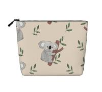 Cute Cartoon Koala Bears Pattern, Cosmetic Bag Imitation Linen Makeup Bag Portable Travel Toiletry Bag