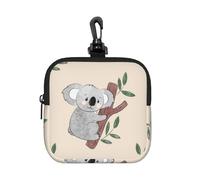 Cute Cartoon Koala Bears Pattern, Square Zipper Storage Bag, Neoprene Coin Purse, Small Wallets, Change Pouch, Change Purse