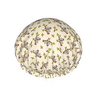 Cute Cartoon Koala On A Tree Pattern Reusable Elastic Bath Waterproof Shower Cap For Womens, Caps For Girls Spa Home Use,Hotel And Hair Salon