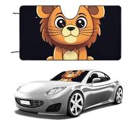 Cute Cartoon Lion Car Windshield Sun Shade Keep Car Interior Cool 51"x28" Folding Front Window Sun Shade, Heat Shield for SUV, Truck, Blocks UV