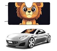 Cute Cartoon Lion Car Windshield Sun Shade Keep Car Interior Cool 55"x30" Folding Front Window Sun Shade, Heat Shield for SUV, Truck, Blocks UV