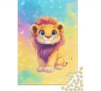 Cute Cartoon Lion Cub Illustration, Classic Puzzle, 1000 Pieces, 38x26cm/1000pcs