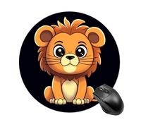 Cute Cartoon Lion Round Mouse Pad Smooth Glide Gaming Mousepad Extra Density Portable Comfortable Mouse Mat for Desk, Home, Office 7.8x7.8 Inches