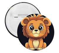 Cute Cartoon Lion Tinplate Badge Personalized Round Brooch Large Craft Button Suitable for Teachers, Nurses, Doctors, Staff, Party Gift Accessories, 12PCS, Plastic, plastics