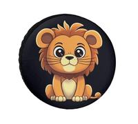 Cute Cartoon Lion Tire Covers Waterproof Anti UV Tire Cover 30inch Single Axle Wheel Covers for RV Truck SUV Trailer Universal for All Seasons