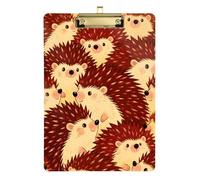 Cute Cartoon Little Hedgehog Acrylic Nurse clipboard Standard Letter A4 Size Acrylic Cute for Homework Pediatric Gold 12x9in Tablas para escribir