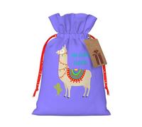 Cute Cartoon Llama Cactus Print Small Drawstring Pouch For Gifts,Reusable Gift Bag,For Holiday And Party Presents
