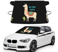 Cute Cartoon Llama Cactus Printed Car Windshield Cover, Waterproof Winter Snow Shield, Anti Frost Guard for Auto Glass