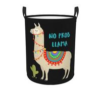 Cute Cartoon Llama Cactus Printing Personalized Circular Dirty Clothes Hamper â€“ Standable Design, Works In Bathroom & Closet