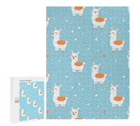 Cute Cartoon Llama Wooden Jigsaw Puzzles for Adults Funny Brain-Teasing Game Idea Puzzle Gift