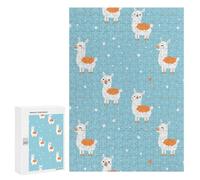 Cute Cartoon Llama Wooden Jigsaw Puzzles for Adults Funny Brain-Teasing Game Idea Puzzle Gift