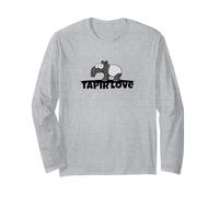 Cute Cartoon Malayan Tapir Love I Love Tapirs Long Sleeve T-Shirt