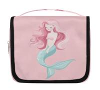 Cute Cartoon Mermaid Travel Toiletry Bag for Women Men Girls Boys Kids Makeup Cosmetic Bag Hanging Wash Bag Toiletries Organizer Shower Bag