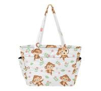 Cute Cartoon Monkeys Tote Bag for Women, Lightweight Tote Bag for Work