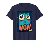 Cute Cartoon Monster with Big Eyes Saying WOW T-Shirt