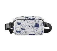 Cute Cartoon Monsters Fashionable Fanny Pack Waist Bag for Women Men Mini Crossbody Sling Bag with Adjustable Strap for Shopping Sports Work, Cute Cartoon Monsters, One Size