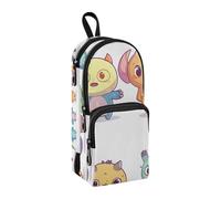Cute Cartoon Monsters Pencil Case, Big Capacity Pen Bag with Compartment Students Schoolbag Shape Stationery Organizer Pencil Pouch Marker Case for School Office Work