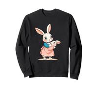 Cute Cartoon Mother Rabbit Holding Baby Bunny Sweatshirt