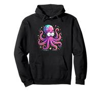 Cute Cartoon Octopus with Colorful Tentacles Pullover Hoodie