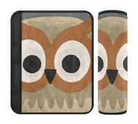 Cute Cartoon Owl Big Eyes Brown Belt Shoulder Strap,Release Stress to Your Neck and Shoulders,seat Belt Pads for SUV Airplane Bag accesorios para carro 2 Pack