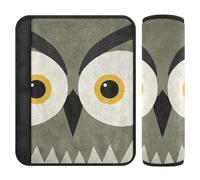 Cute Cartoon Owl Big Eyes Grey Shoulder Strap Cushion,More Comfort Driving,seat Belt Covers for SUV Airplane Bag funda para cinturón de carro 2 pcs