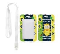 Cute Cartoon Owl ID Badge Holder with White Lanyard, Work ID Card Holder, Vertical Cards Protector for Student, Vertical Name Badges Protector for Driver, Nurse Essentials Delivery Driver Accessories