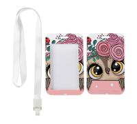 Cute Cartoon Owl ID Card Holder with White Lanyard, Name Badge Holders, Vertical Name Badges Protector for Driver, Vertical Cards Protector for Doctor, Nurse Accessories Bus Driver Accessories