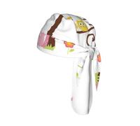 Cute Cartoon Owl Tree Flowers and Squirrel Print Cycling Cap Breathable Headwear