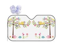 Cute Cartoon Owl Tree Flowers And Squirrel Printing Windshield Sun Shade Foldable Car Sunshades Reflect Sun Heat Protect Your Car,Standard Size