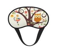 Cute Cartoon Owl Tree Flowers and Squirrel Sleep Eye Mask for Women Men Soft and Comfortable Sleep Mask Blackout Sleeping Eye Cover for Travel Yoga Nap Shift Work