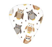 Cute Cartoon Owls,12 Pcs Guitar Pick,3 Different Thickness Plectrums for Acoustic Guitar Bass Ukulele (0.46mm 0.96mm 0.71mm)