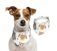 Cute Cartoon Owls,Dog Bandanas Cotton Pet Scarf Adjustable Bibs for Pet,M