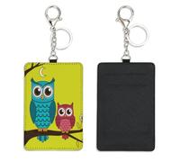 Cute Cartoon Owls Golf Card Holder with Key Chain Bus Pass Holder for Men Women with 2 Card Slots Slim Wallet for Nurse Teacher Student Meal Bank Credit Cards Daily Use Bus Driver Accessories