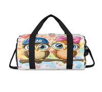Cute Cartoon Owls Sport Duffel Bag with Shoes Compartment Overnight Weekender Bags Travel Gym Luggage Organizer for Women Men Kids Girls Boys