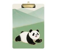 Cute Cartoon Panda Acrylic clipboards Plastic Standard Letter A4 Size Acrylic Cute for Football Softball Coaching Gold 12x9in Tabla para escribir
