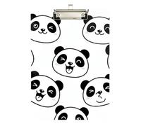 Cute Cartoon Panda Black White Clipboard Acrylic Writing Clipboard A4 Standard Size Clip Boards, 12.5 x 9 Inches Silver Clip