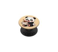 Cute Cartoon Panda Coffee Lover PopSockets Adhesive PopGrip