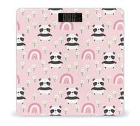 Cute Cartoon Panda Digital Scales for Body Weight - Bright LCD Display Digital Weight Scales Bathroom with Automatic Power On/Off - Sturdy Tempered Glass Surface