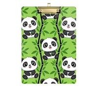 Cute Cartoon Panda Green Clipboard Acrylic Writing Clipboard Cute Decorative Letter Size Clipboards, A4 Letter Size 12.5 x 9 Inches Gold Clip