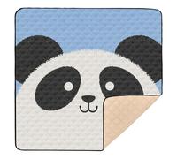 Cute Cartoon Panda Soft Padded Baby Playmat for Indoor Outdoor Water Resistant Travel Play Mat for Baby Kids Toddlers Infants, 50'' x 50''