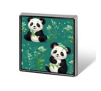 Cute Cartoon Panda Square Badge Metal Lapel Pins Brooches for Clothing Decoration